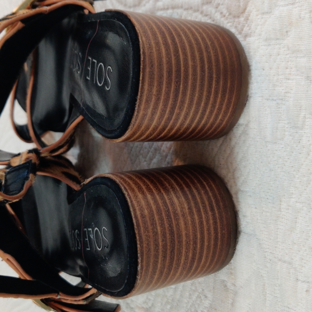 Sole Society Leopard Print Heal Sandals - Picture 6 of 11